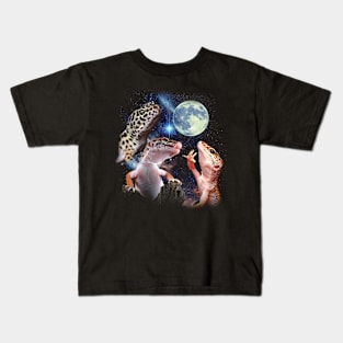 Patterned Perfection Leopard Gecko-themed Tees for Moon Enthusiasts Kids T-Shirt